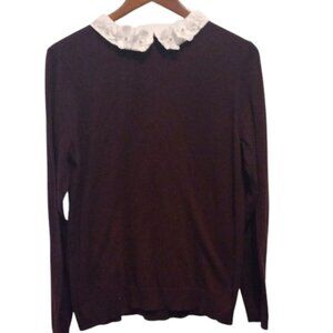 Elle Maroon Lace Detail Blouse Women’s Large